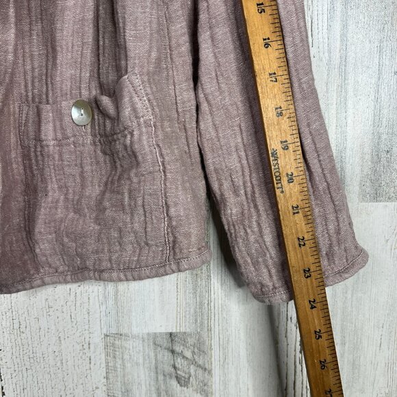 Tahari Linen Blend Gauze Cardigan Shirt Top Women Size M Medium Open Front Beach - Picture 8 of 8